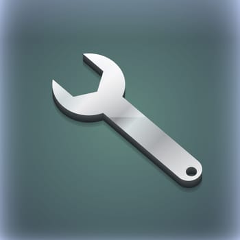 Wrench key icon symbol. 3D style. Trendy, modern design with space for your text illustration. Raster version