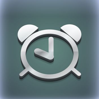 Alarm clock icon symbol. 3D style. Trendy, modern design with space for your text illustration. Raster version