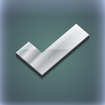 Check mark icon symbol. 3D style. Trendy, modern design with space for your text illustration. Raster version