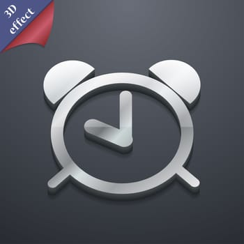 Alarm clock icon symbol. 3D style. Trendy, modern design with space for your text illustration. Rastrized copy