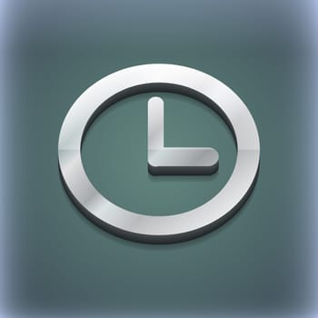 Clock icon symbol. 3D style. Trendy, modern design with space for your text illustration. Raster version