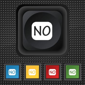 Norwegian language sign icon. NO Norway translation symbol. Set of colored buttons. illustration