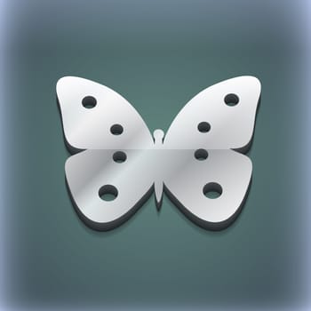 Butterfly icon symbol. 3D style. Trendy, modern design with space for your text illustration. Raster version