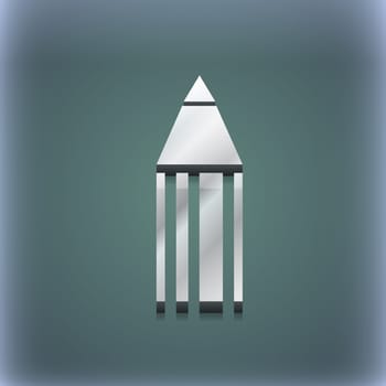 Pencil icon symbol. 3D style. Trendy, modern design with space for your text illustration. Raster version