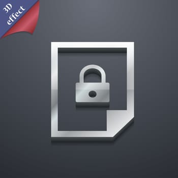 file locked icon symbol. 3D style. Trendy, modern design with space for your text illustration. Rastrized copy