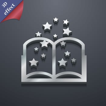 Magic Book icon symbol. 3D style. Trendy, modern design with space for your text illustration. Rastrized copy