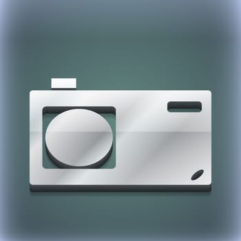 Photo camera icon symbol. 3D style. Trendy, modern design with space for your text illustration. Raster version