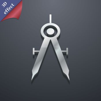Mathematical Compass icon symbol. 3D style. Trendy, modern design with space for your text illustration. Rastrized copy