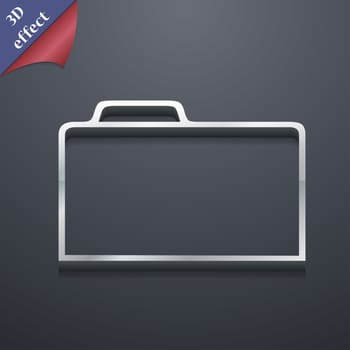 Document folder icon symbol. 3D style. Trendy, modern design with space for your text illustration. Rastrized copy