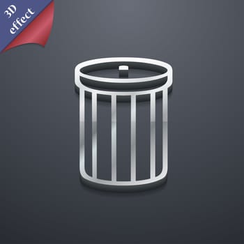 Recycle bin icon symbol. 3D style. Trendy, modern design with space for your text illustration. Rastrized copy