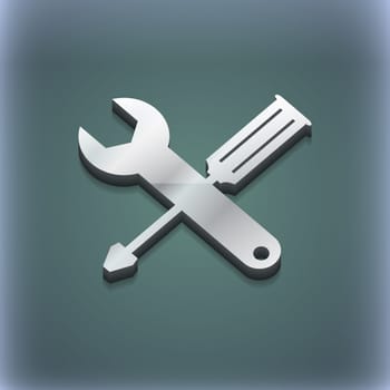 screwdriver with wrench icon symbol. 3D style. Trendy, modern design with space for your text illustration. Raster version