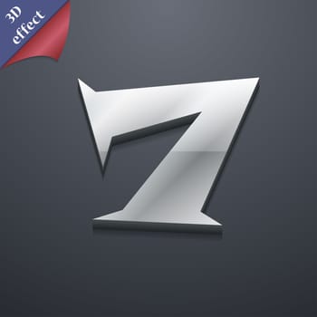 number seven icon symbol. 3D style. Trendy, modern design with space for your text illustration. Rastrized copy