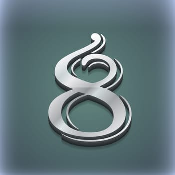 number Eight icon symbol. 3D style. Trendy, modern design with space for your text illustration. Raster version