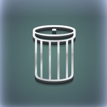 Recycle bin icon symbol. 3D style. Trendy, modern design with space for your text illustration. Raster version