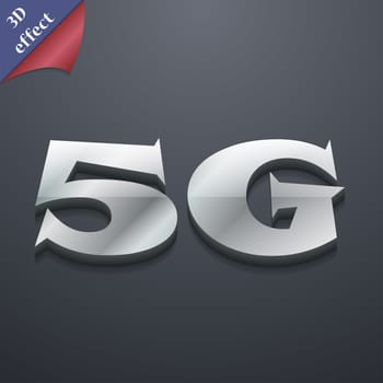 5G icon symbol. 3D style. Trendy, modern design with space for your text illustration. Rastrized copy