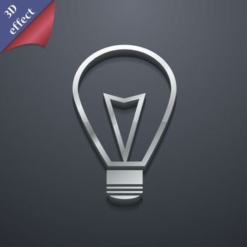 Light lamp icon symbol. 3D style. Trendy, modern design with space for your text illustration. Rastrized copy