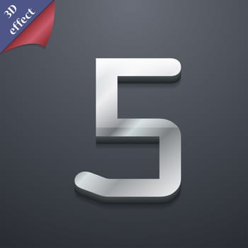 number five icon symbol. 3D style. Trendy, modern design with space for your text illustration. Rastrized copy