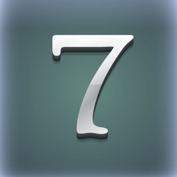 number seven icon symbol. 3D style. Trendy, modern design with space for your text illustration. Raster version