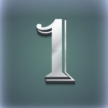 number one icon symbol. 3D style. Trendy, modern design with space for your text illustration. Raster version