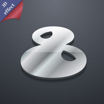 number Eight icon symbol. 3D style. Trendy, modern design with space for your text illustration. Rastrized copy