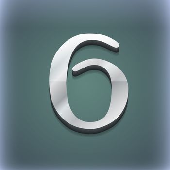 number six icon symbol. 3D style. Trendy, modern design with space for your text illustration. Raster version