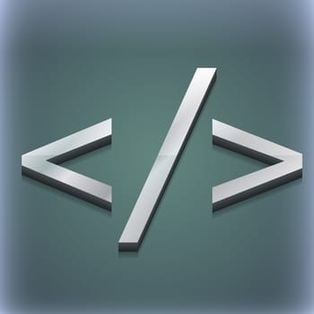 Programming code icon symbol. 3D style. Trendy, modern design with space for your text illustration. Raster version