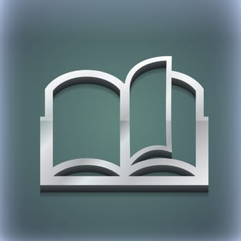 Open book icon symbol. 3D style. Trendy, modern design with space for your text illustration. Raster version