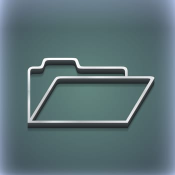Document folder icon symbol. 3D style. Trendy, modern design with space for your text illustration. Raster version