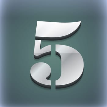 number five icon symbol. 3D style. Trendy, modern design with space for your text illustration. Raster version