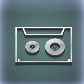 cassette icon symbol. 3D style. Trendy, modern design with space for your text illustration. Raster version