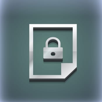 file locked icon symbol. 3D style. Trendy, modern design with space for your text illustration. Raster version