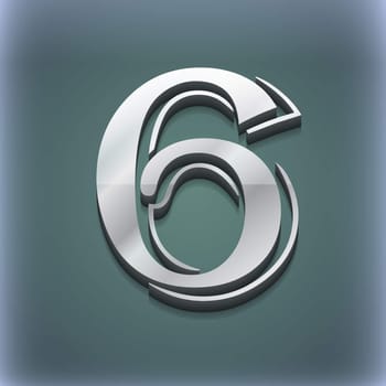 number six icon symbol. 3D style. Trendy, modern design with space for your text illustration. Raster version