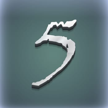 number five icon symbol. 3D style. Trendy, modern design with space for your text illustration. Raster version