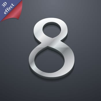number Eight icon symbol. 3D style. Trendy, modern design with space for your text illustration. Rastrized copy