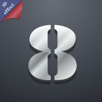 number Eight icon symbol. 3D style. Trendy, modern design with space for your text illustration. Rastrized copy