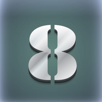 number Eight icon symbol. 3D style. Trendy, modern design with space for your text illustration. Raster version