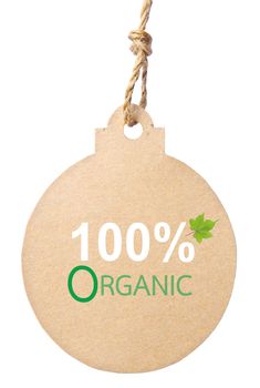 Eco friendly tag, 100% organic. Clipping path