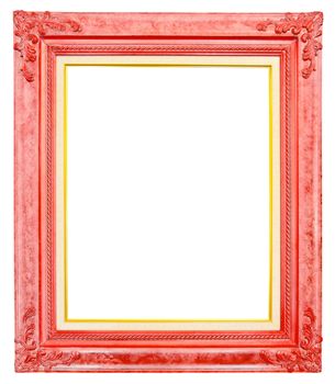 antique red frame isolated on white background, clipping path