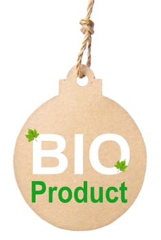 Eco friendly tag, Bio product. Clipping path