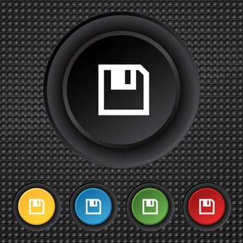 floppy icon. Flat modern design Set colour buttons. illustration