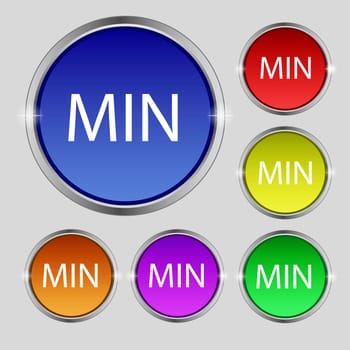 minimum sign icon. Set of colored buttons. illustration