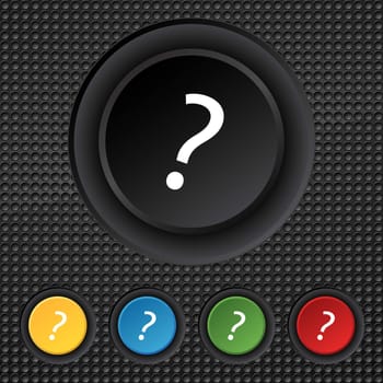 Question mark sign icon. Help symbol. FAQ sign. Set colourful buttons illustration