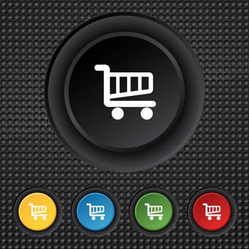 Shopping Cart sign icon. Online buying button. Set colourful buttons. illustration