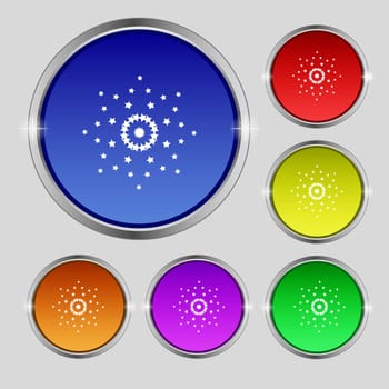 Star sign icon. Favorite button. Navigation symbol. Set colourful buttons illustration