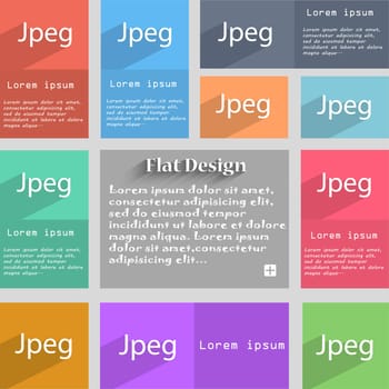 File JPG sign icon. Download image file symbol. Set of colored buttons. illustration