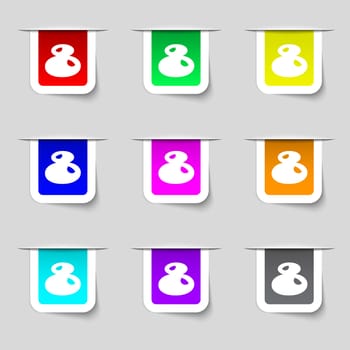 number Eight icon sign. Set of coloured buttons. illustration
