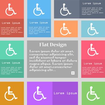 disabled icon sign. Set of multicolored buttons with space for text. illustration