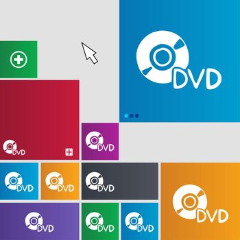 dvd icon sign. buttons. Modern interface website buttons with cursor pointer. illustration