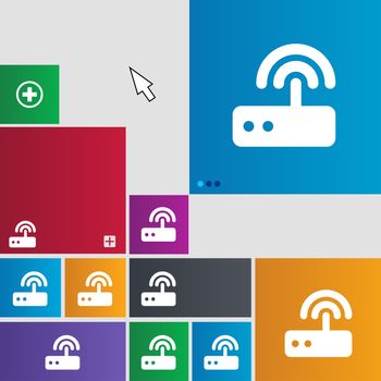 Wi fi router icon sign. buttons. Modern interface website buttons with cursor pointer. illustration