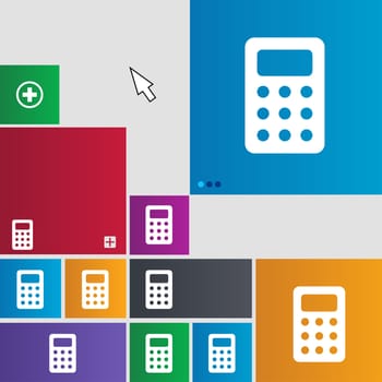 Calculator, Bookkeeping icon sign. buttons. Modern interface website buttons with cursor pointer. illustration